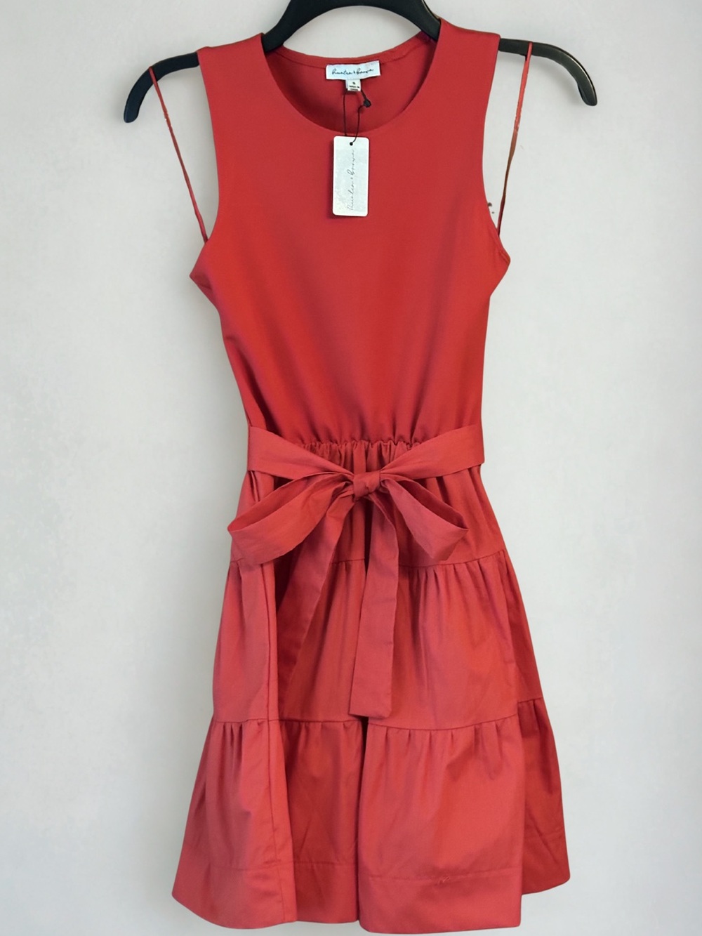 NWT Hunter & Brown Red Sleeveless Tiered Mini Dress - Size Small